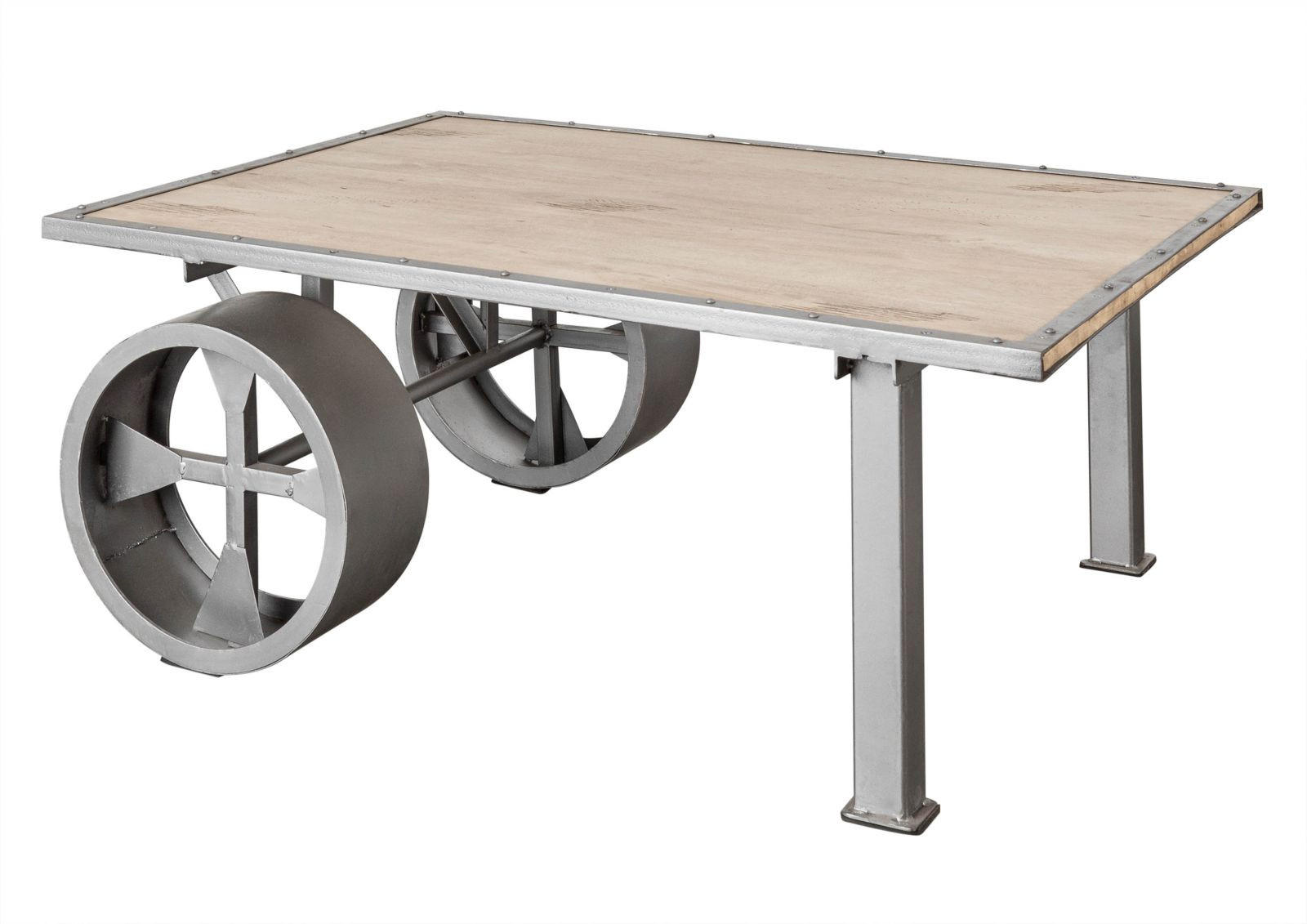 COUCHTISCH Mango 110x80x43 whitewash lackiert Railway #333 - Beige, Holz (110/80/45cm) - Massivmoebel24