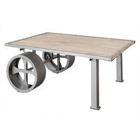 COUCHTISCH Mango 110x80x43 whitewash lackiert Railway #333 - Beige, Holz (110/80/45cm) - Massivmoebel24