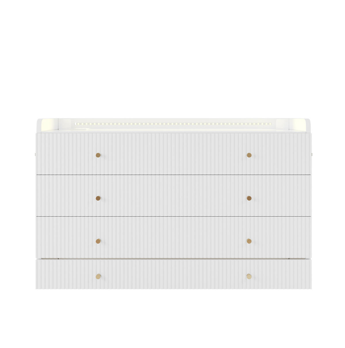 SCHRANKBETT aus MDF und Sperrholz 140x200 cm Weiß mit Schubladen, LED-Beleuchtung, USB und Steckdose - Weiß, Holzwerkstoff (90/200cm) - IVMEU