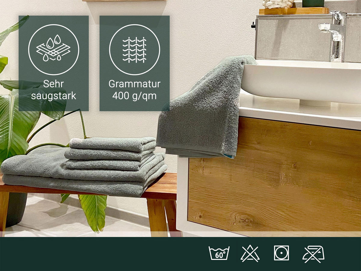 HANDTÜCHER SET, 6er-Set, 50x100 cm + 70x140 cm, 100% Baumwolle, Grau - Hellgrau, Textil (50/100cm) - Zollner