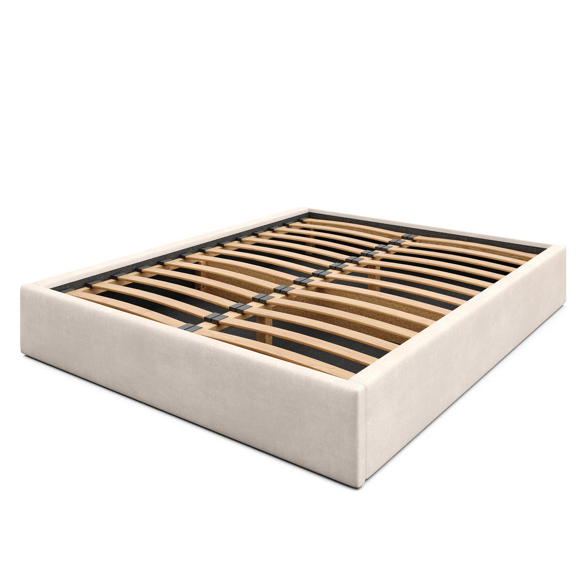 POLSTERBETT 160x200cm Bett mit Stauraum Lattenrost Creme - Creme, Holz/Holzwerkstoff (160/200cm) - Muralo