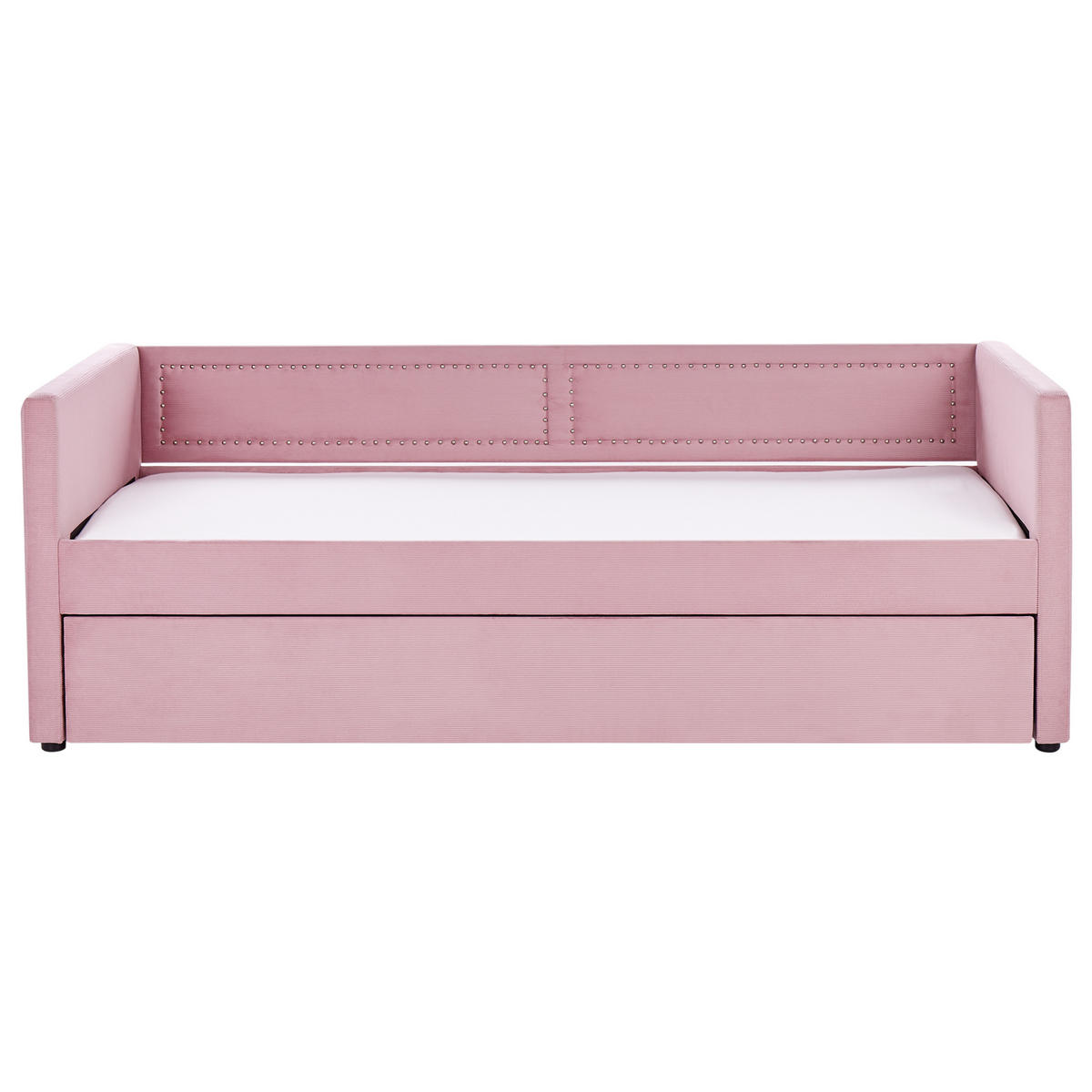 TAGESBETT 90/200 cm Rosa Mimizan - Pink, Naturmaterialien/Textil (90/200cm) - Beliani