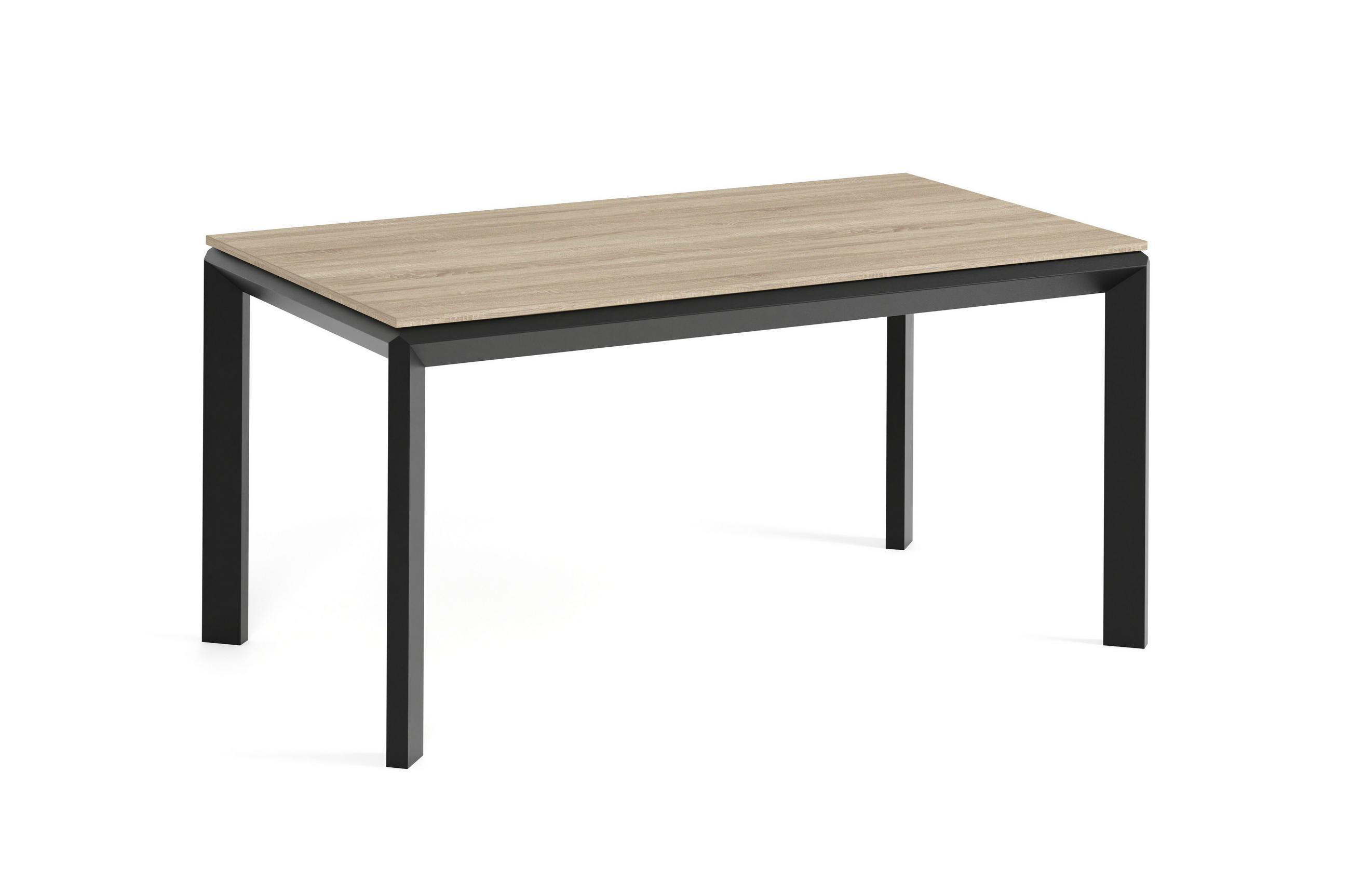 Meblini Esstisch Sonoma Eiche, Schwarz 160x76x90 cm