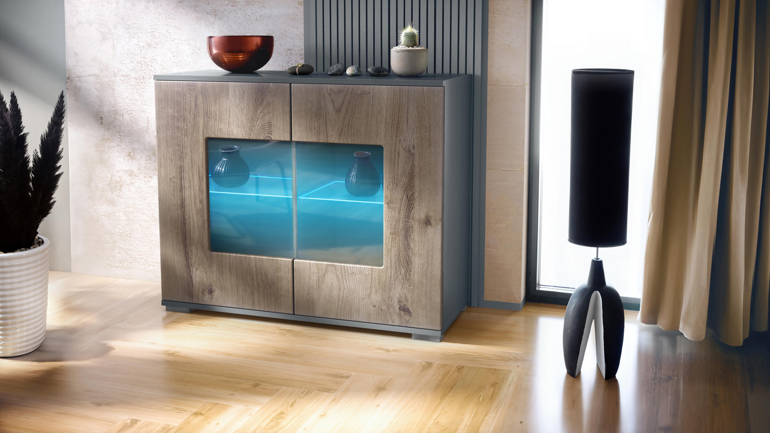 KOMMODE Grömitz Eiche Ribbeck - Alteiche, Holzwerkstoff (92.5/75.5/35cm) - Vladon