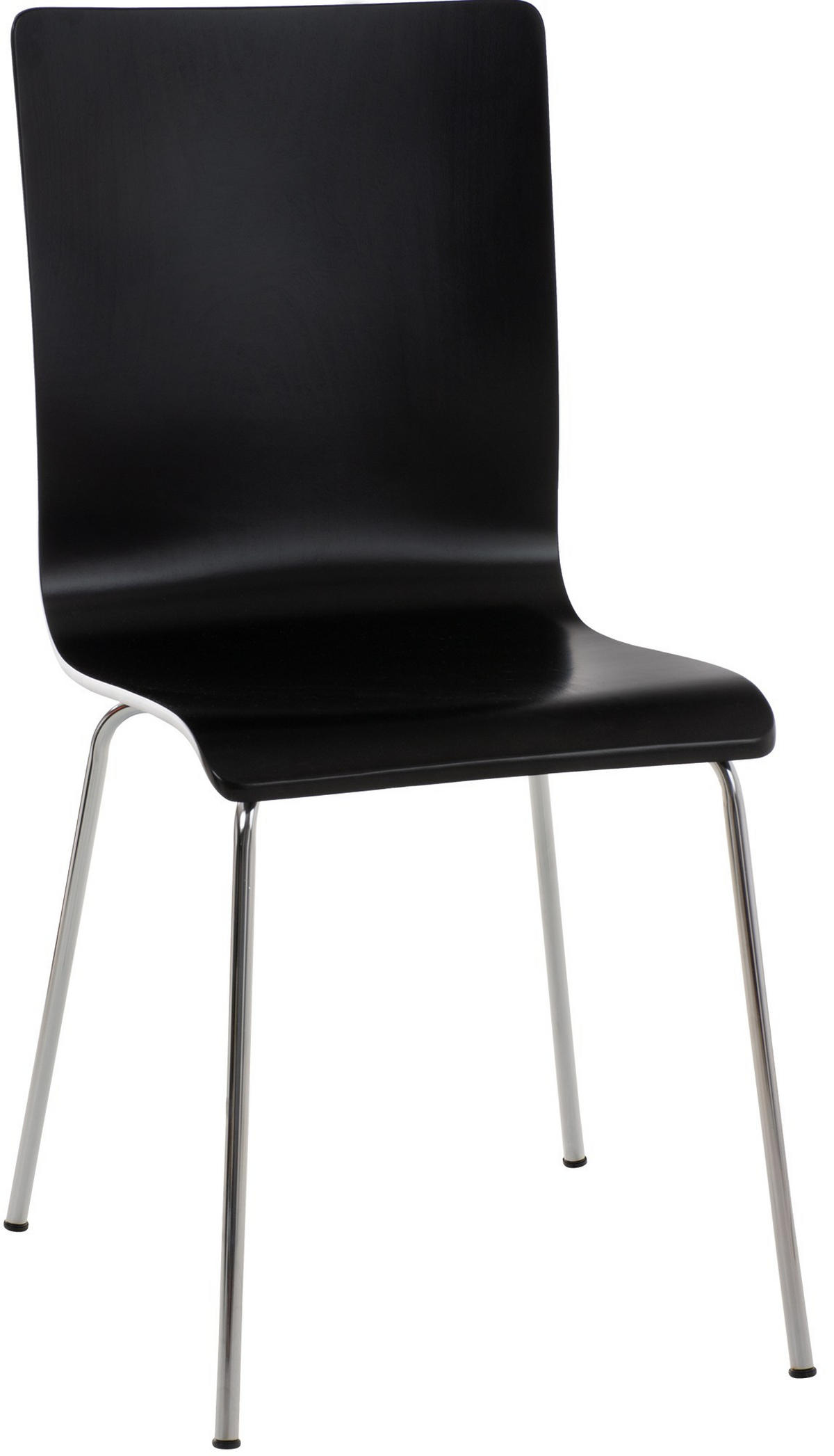 BESUCHERSTUHL Holz schwarz - Chromfarben/Schwarz, Holz/Metall (43/87/47cm) - CLP
