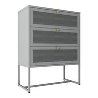SCHUBLADENKOMMODE Sund - Goldfarben/Grau, Metall (80/105/40cm) - [en.casa]