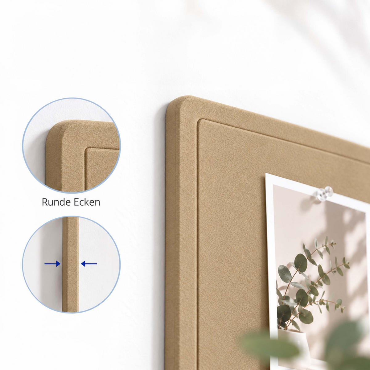 PINNWAND Beige Filz faltbar 84x59 cm - Beige, Textil (59/84/1cm) - Relaxdays