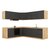 WINKELKÜCHE 240 cm x 200 cm- Langen KL25-M240 - in Grau/Matt - Grau, Holz (440/212/52cm)