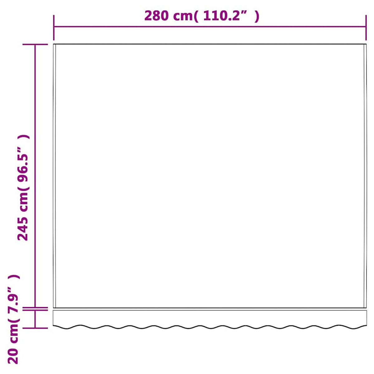 MARKISENBESPANNUNG Mehrfarbig Gestreift 3/2.5 M - Multicolor, Textil (280/245cm) - vidaXL
