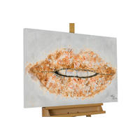 ACRYLBILD HANDGEMALT 90/60 cm - Pink/Grau, Holz/Textil (90/60cm) - KUNSTLOFT