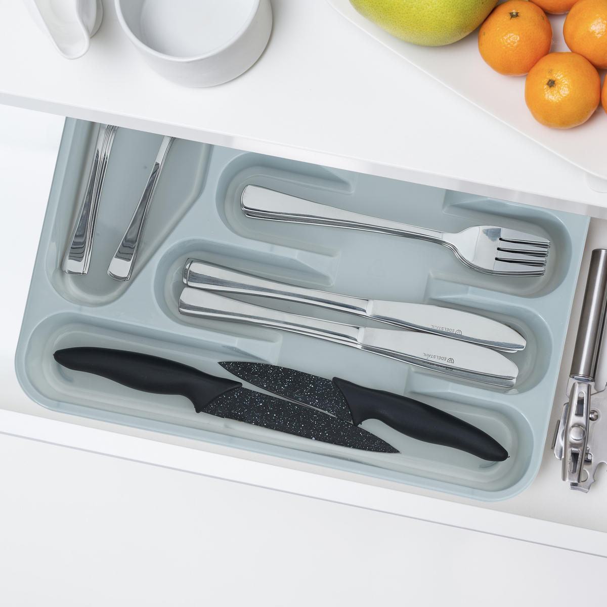 2xBESTECKKASTEN - Grau, Kunststoff (25/4/33cm) - Relaxdays