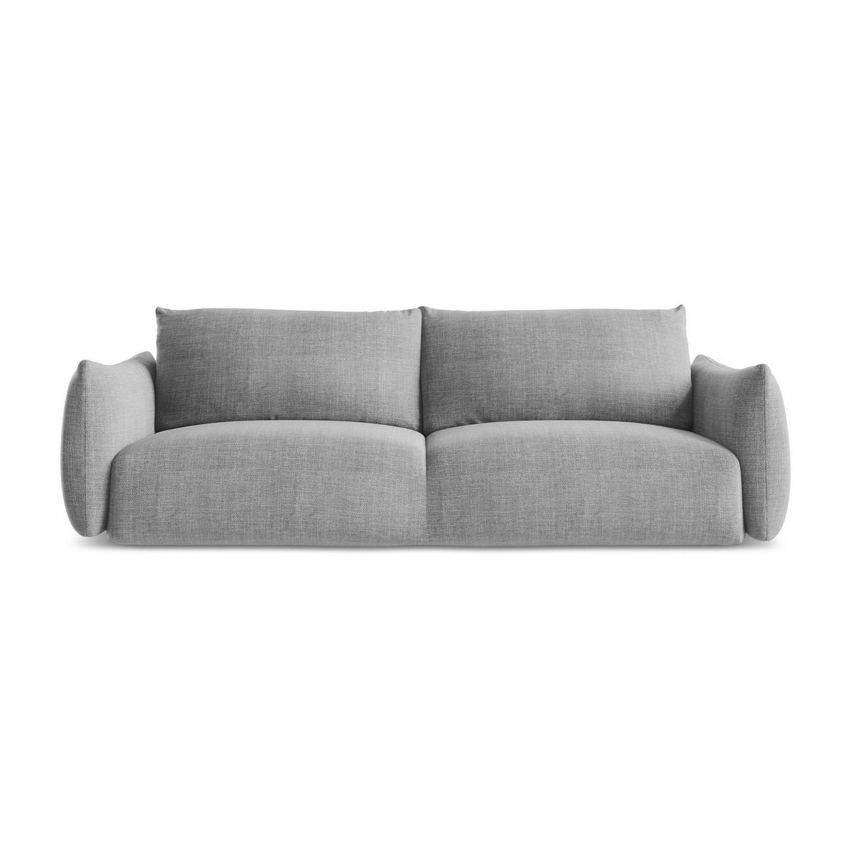 3-SITZER SOFA mit Schlaffunktion Strukturstoff Grau - Hellgrau/Schwarz, Holzwerkstoff/Kunststoff (230/90/105cm) - LaMiaSofa
