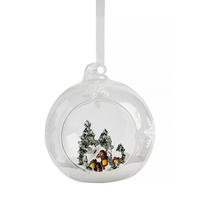 WEIHNACHTSKUGEL Glas VILLEROS, Ø90 mm, Transparent, Christbaumkugeln, Weihnachtsdeko Xmas, Christmas Deko - Braun, Glas (9/1/9cm) - home&you