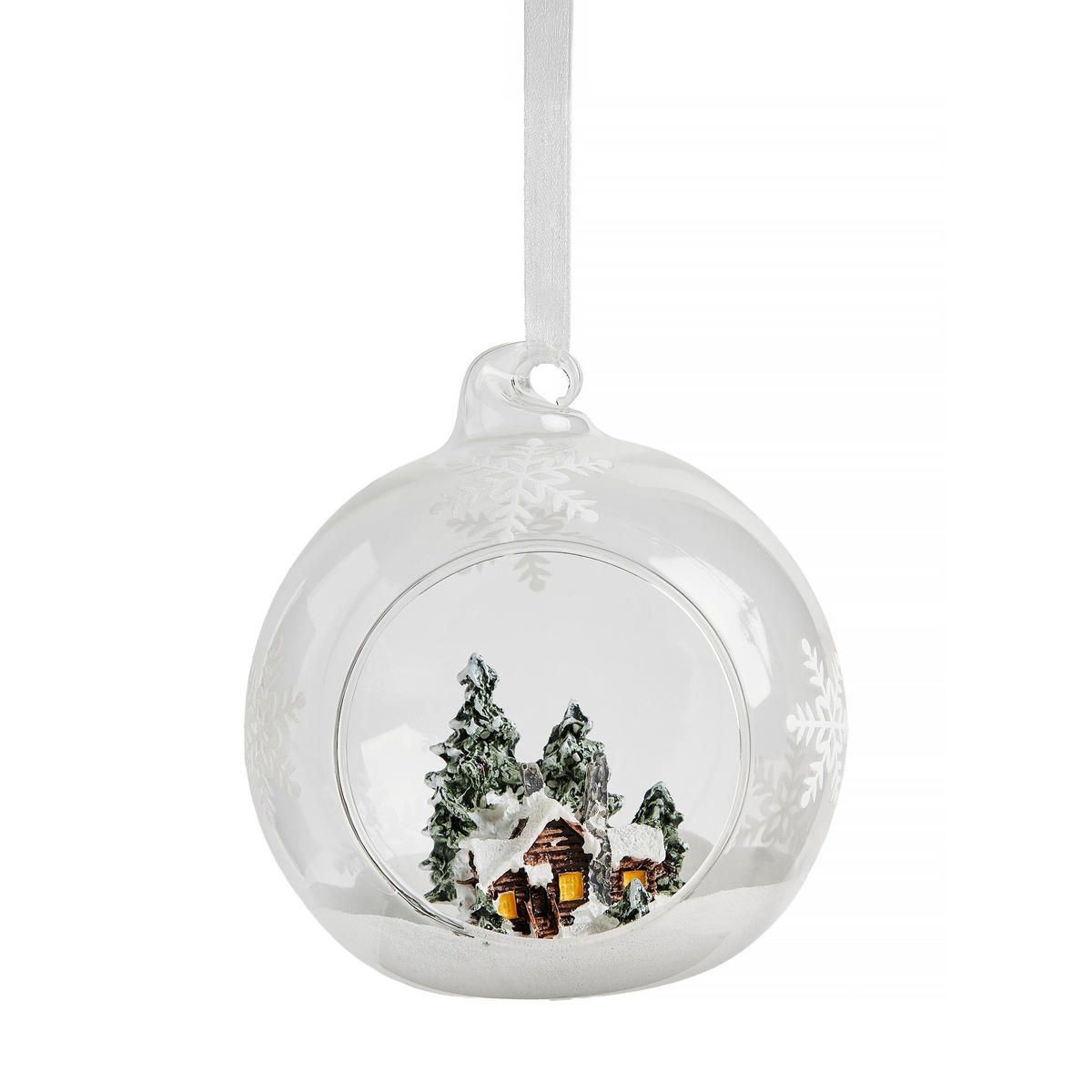 WEIHNACHTSKUGEL Glas VILLEROS, Ø90 mm, Transparent, Christbaumkugeln, Weihnachtsdeko Xmas, Christmas Deko - Braun, Glas (9/1/9cm) - home&you