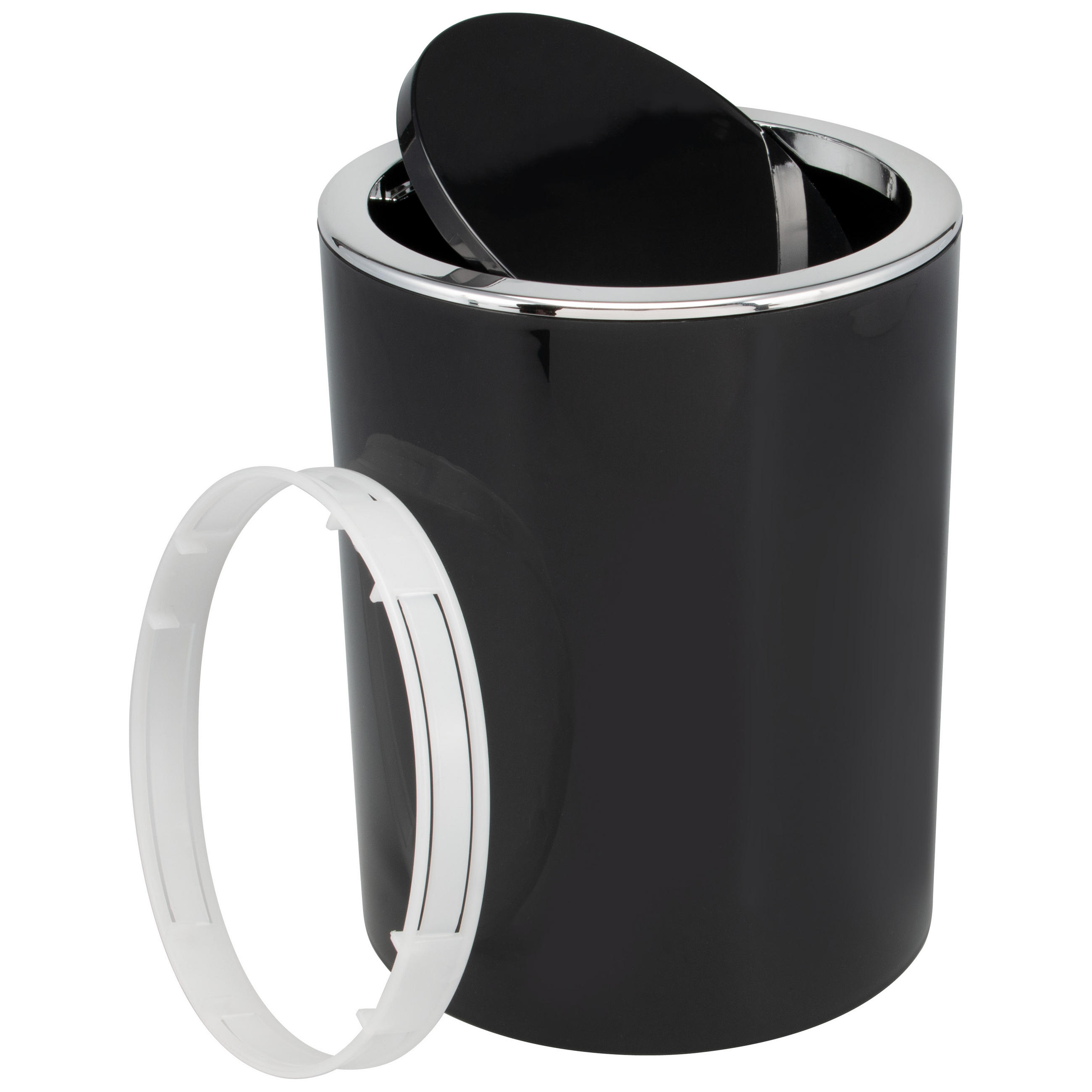 KOSMETIKEIMER SAVONA 5,5 Liter, schwarz - Schwarz, Kunststoff (19/24.5/19cm) - bremermann