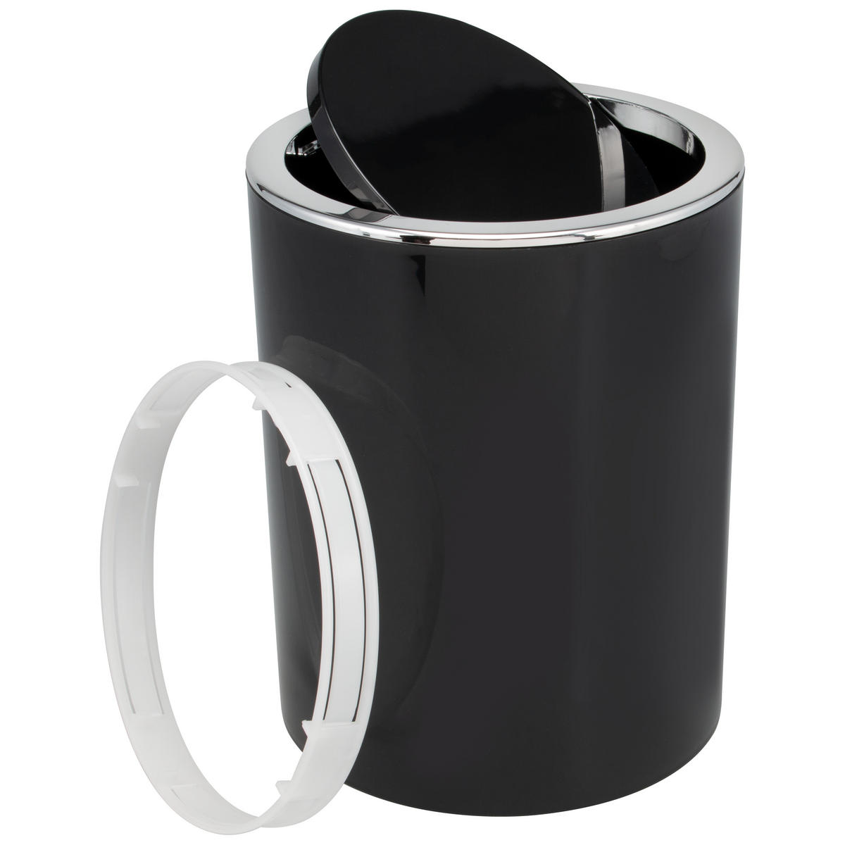 KOSMETIKEIMER SAVONA 5,5 Liter, schwarz - Schwarz, Kunststoff (19/24.5/19cm) - bremermann