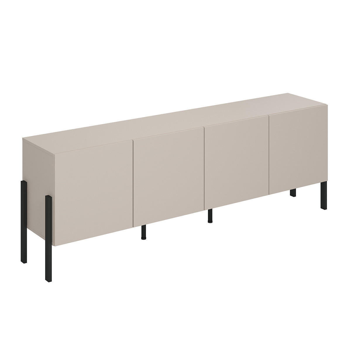 TV STOLEK Bérénice Kašmír a černá - béžová, kompozitní dřevo (204/70/40cm) - Petits-meubles