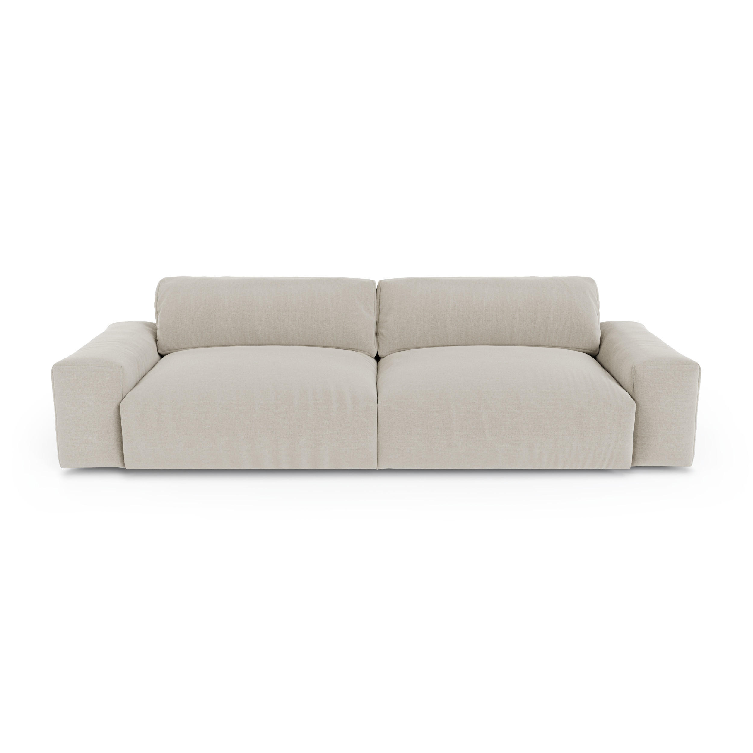 SOFA 3-SITZER Rastergewebe mit weichem Griff Beige 220cm - Beige, Textil (220/47/120cm) - Sia Home