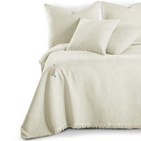 TAGESDECKE TALO mit Fransen Creme 220x240 - Creme, Textil (220/240cm)