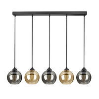 PEDELLEUCHTE HAGEN - Schwarz/Honig, Glas/Metall (15/100/100cm) - kiki design