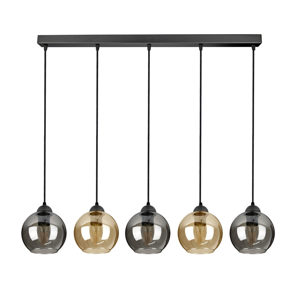 PEDELLEUCHTE HAGEN - Schwarz/Honig, Glas/Metall (15/100/100cm) - kiki design