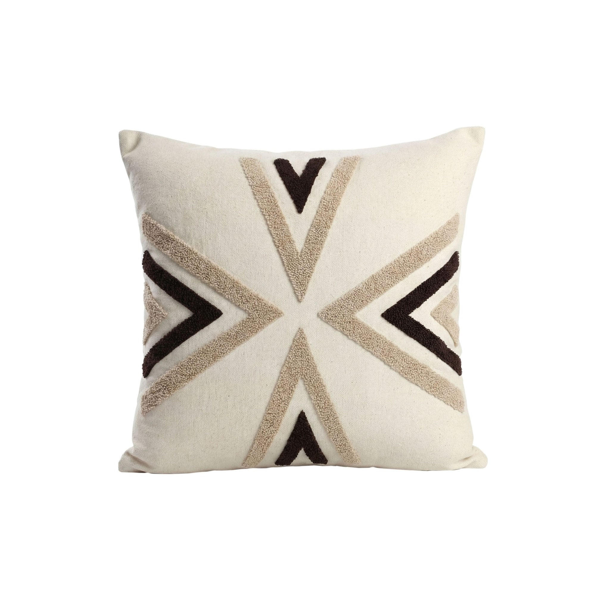 DEKOKISSEN Nordic Arrow Beige 45x45 cm mit Füllung - Beige/Multicolor, Textil (45/45cm) - Deco-Raum