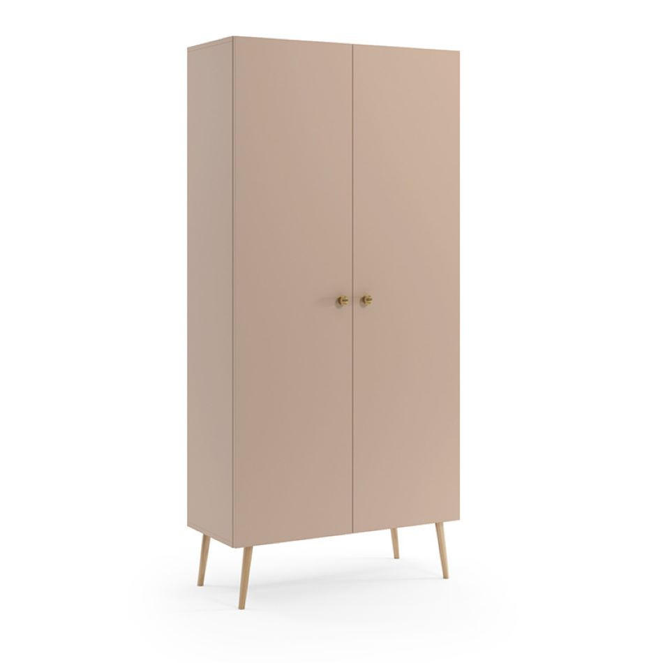 KLEIDERSCHRANK Ikon, Beige Macchiatto, mit Kleiderstange - Beige, Holzwerkstoff (100/202/52cm) - Bettso