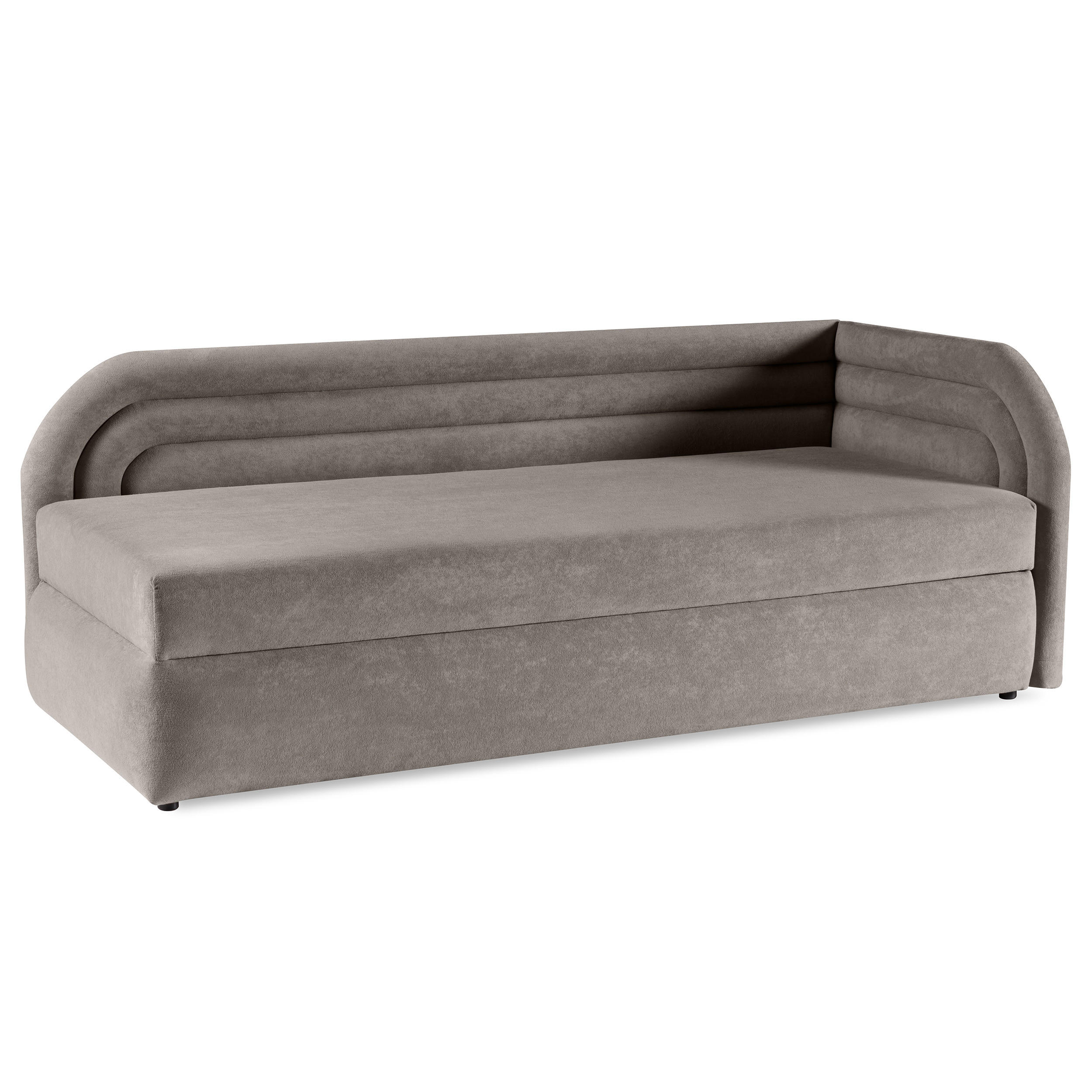 POLSTERBETT Cobi, Eckbett 80x200 cm mit Bettkasten, Hellbraun, Rechts - Hellbraun, Textil (80/200cm) - Beautysofa