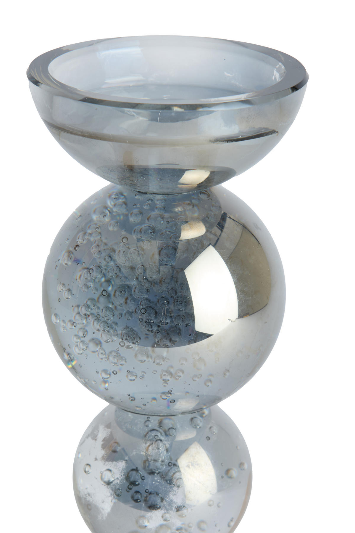 KERZENHALTER Itinga Grau 9.5/9.5/34 cm - Grau, Glas (9.5/34/9.5cm) - Light & Living