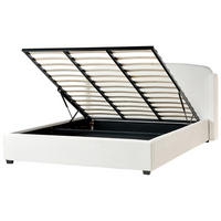 BETT mit Stauraum 180/200 cm Cremeweiß Bernay - Weiß, Textil (180/200cm) - Beliani