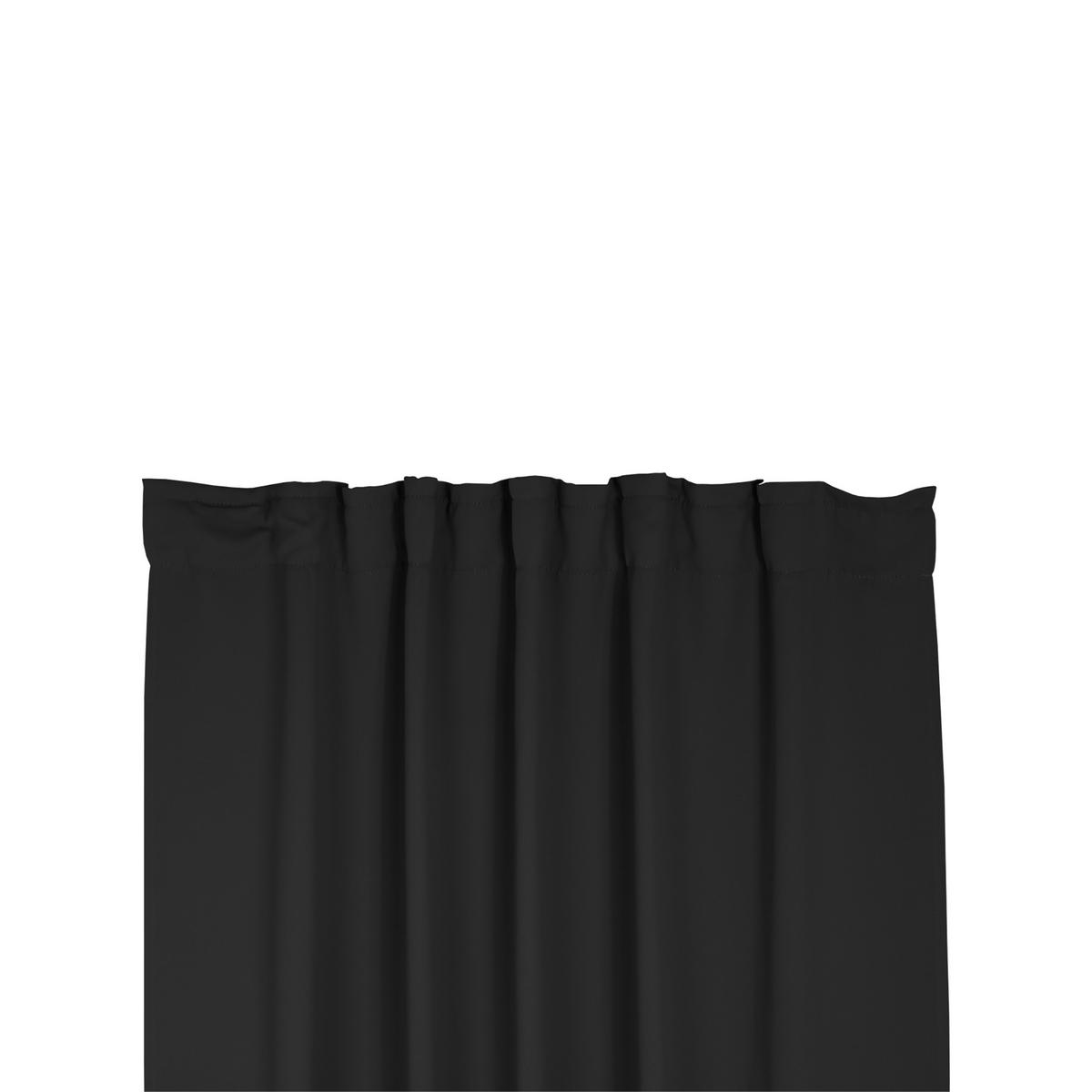 VERDUNKELUNGSVORHANG Kräuselband 140/245 cm Schwarz - Schwarz, Textil (140/245cm) - TiborTex