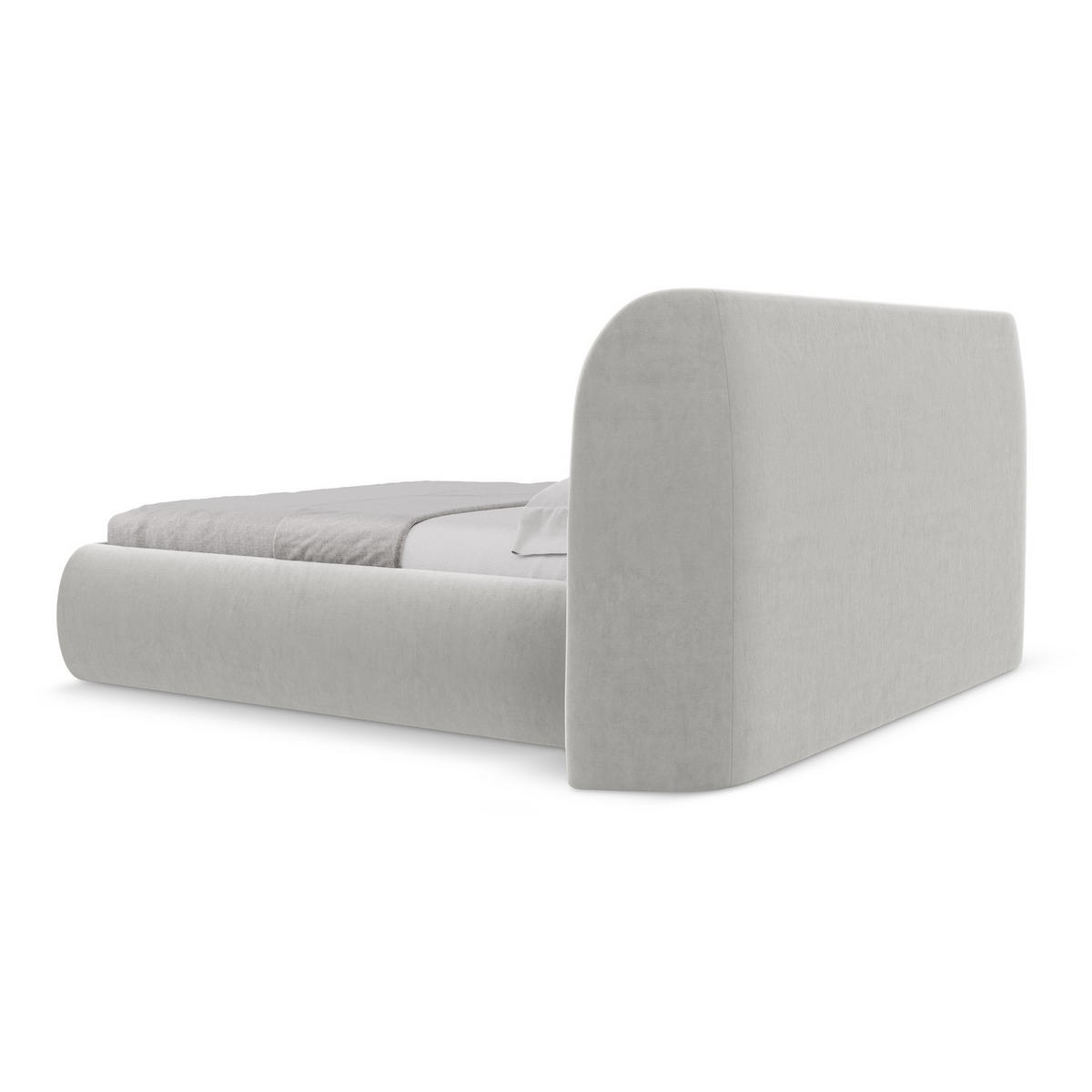 POLSTERBETT mit Bettkasten und Lattenrost 210x215 Grau - Silberfarben/Schwarz, Kunststoff/Textil (160/200cm) - LaMiaSofa