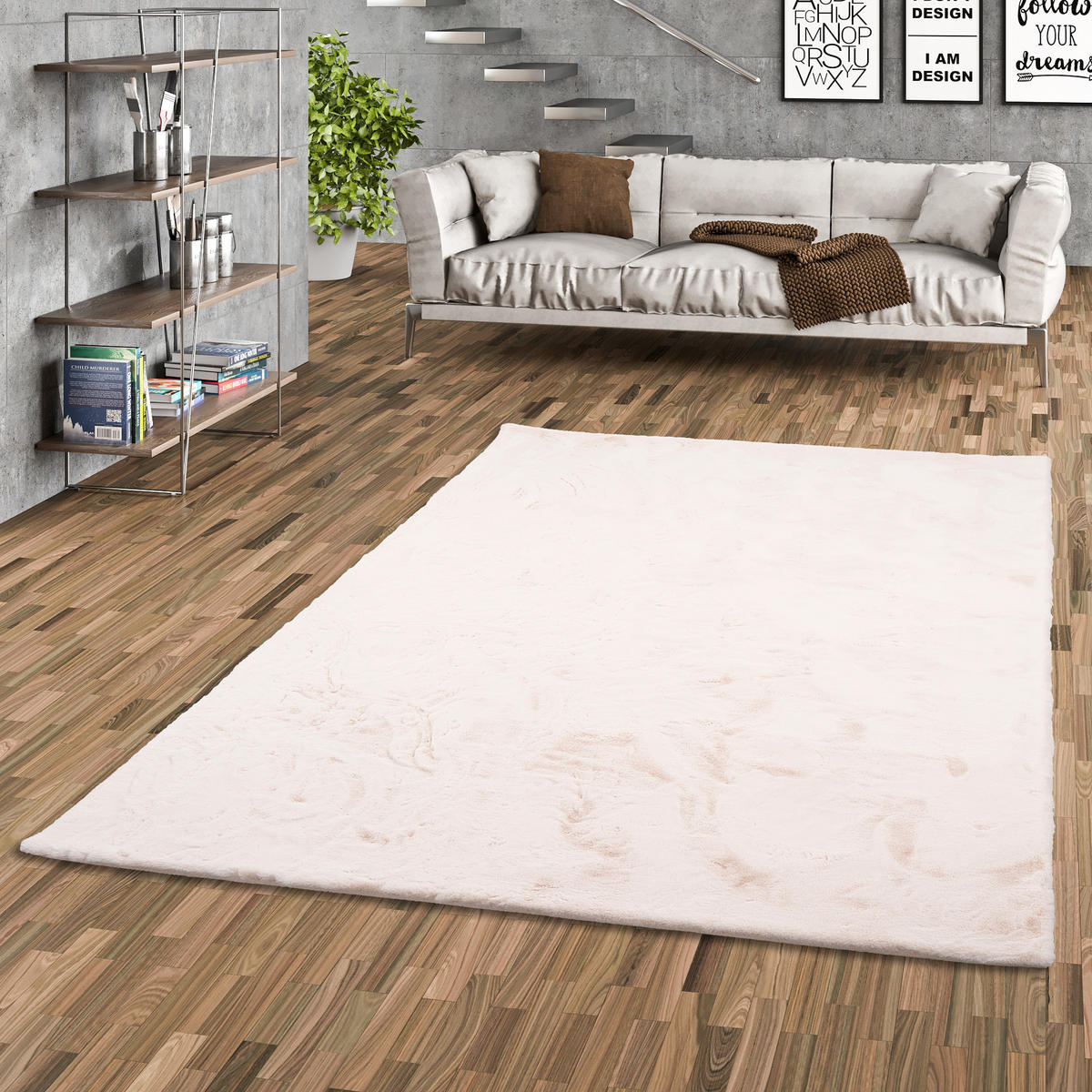 FELLTEPPICH LUXUS SUPER SOFT PLUSH - Creme, Textil (140/180cm) - Pergamon