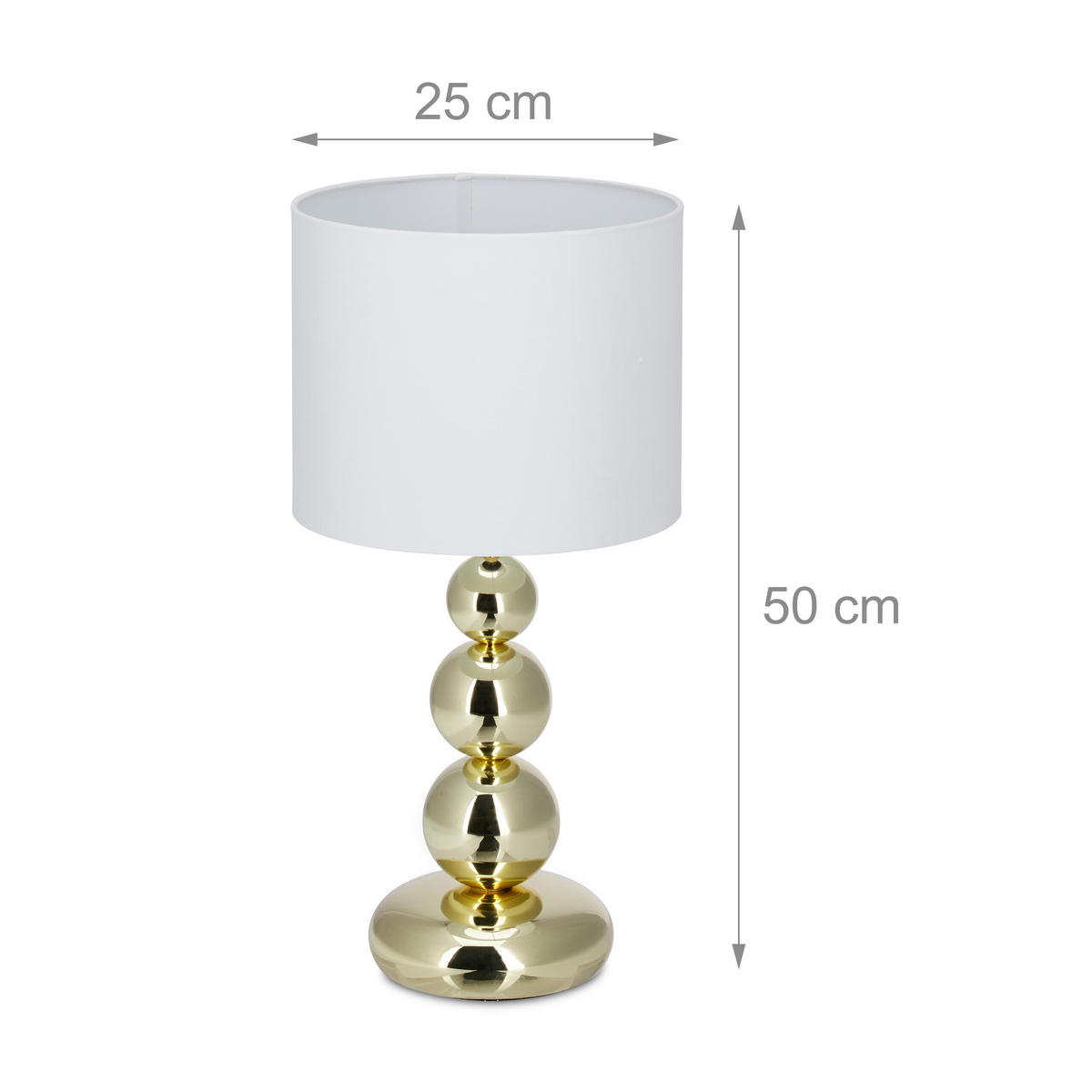 2XTISCHLAMPE - Multicolor, Textil/Metall (25/25/50cm) - Relaxdays