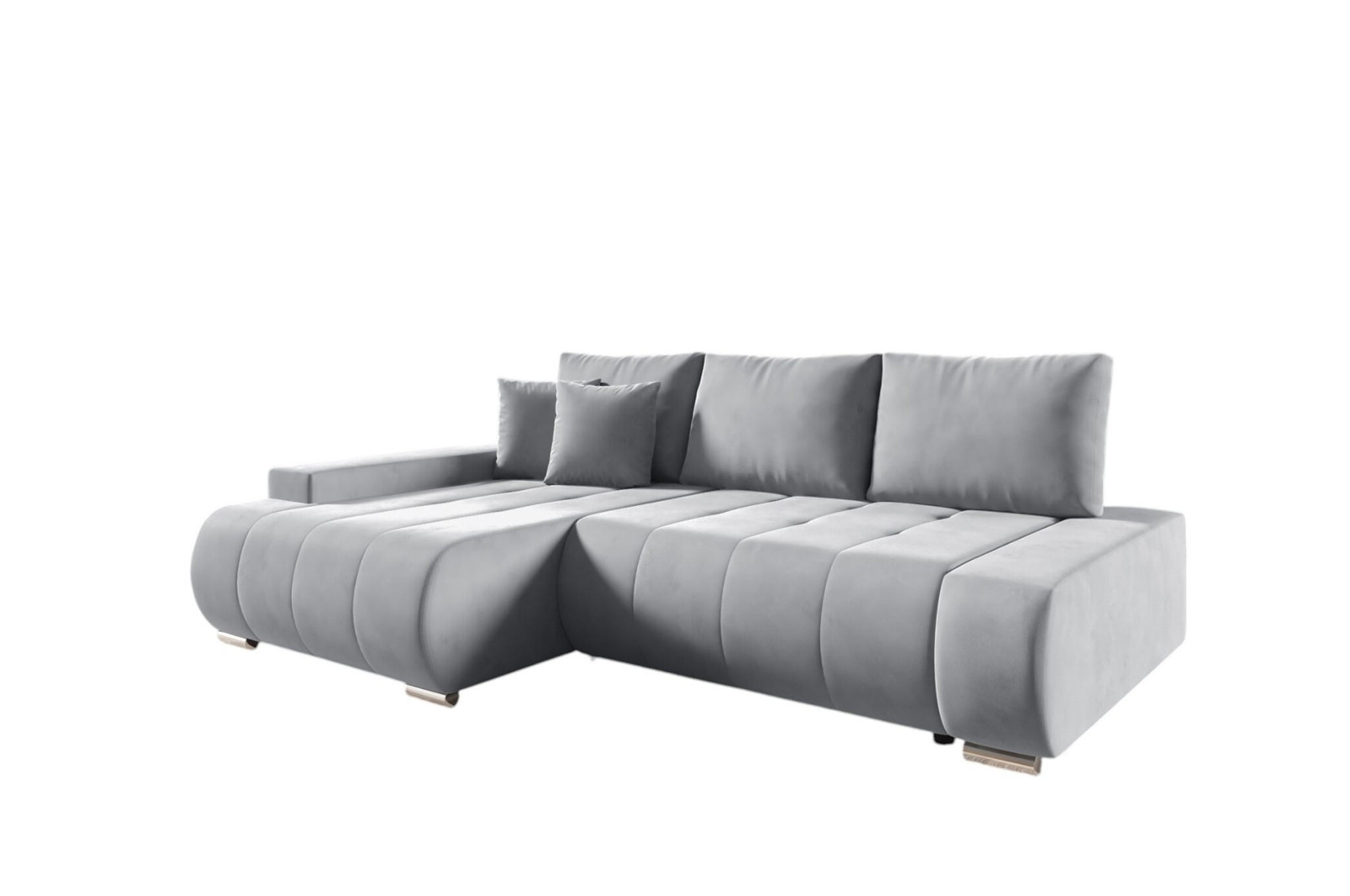 ECKSOFA Elmo - Hellgrau, Holzwerkstoff/Textil (227/153cm) - Fun Möbel
