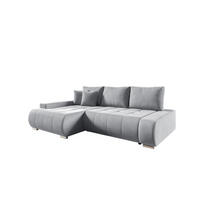 ECKSOFA Elmo - Hellgrau, Holzwerkstoff/Textil (227/153cm) - Fun Möbel