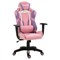 GAMING Stuhl, Bürostuhl, Rosa&Violett - Rosa, Leder (56/125.5/69cm) - Vinsetto