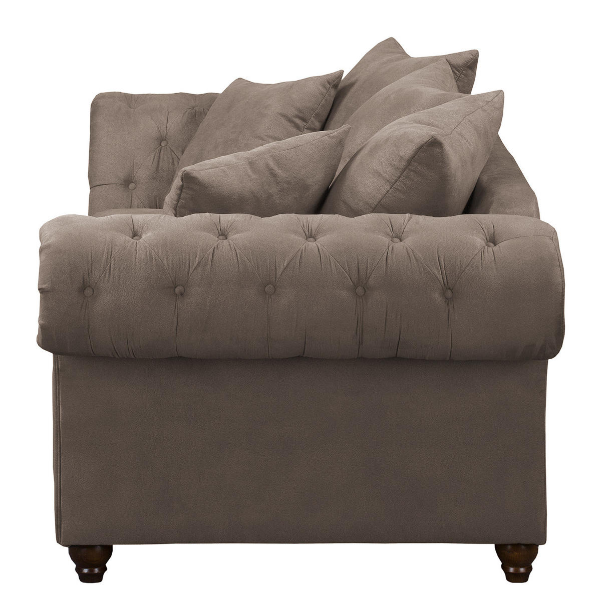 2-SITZER SOFA - Antiklederlook - Dunkelbraun, Textil (210/90/93cm) - home24