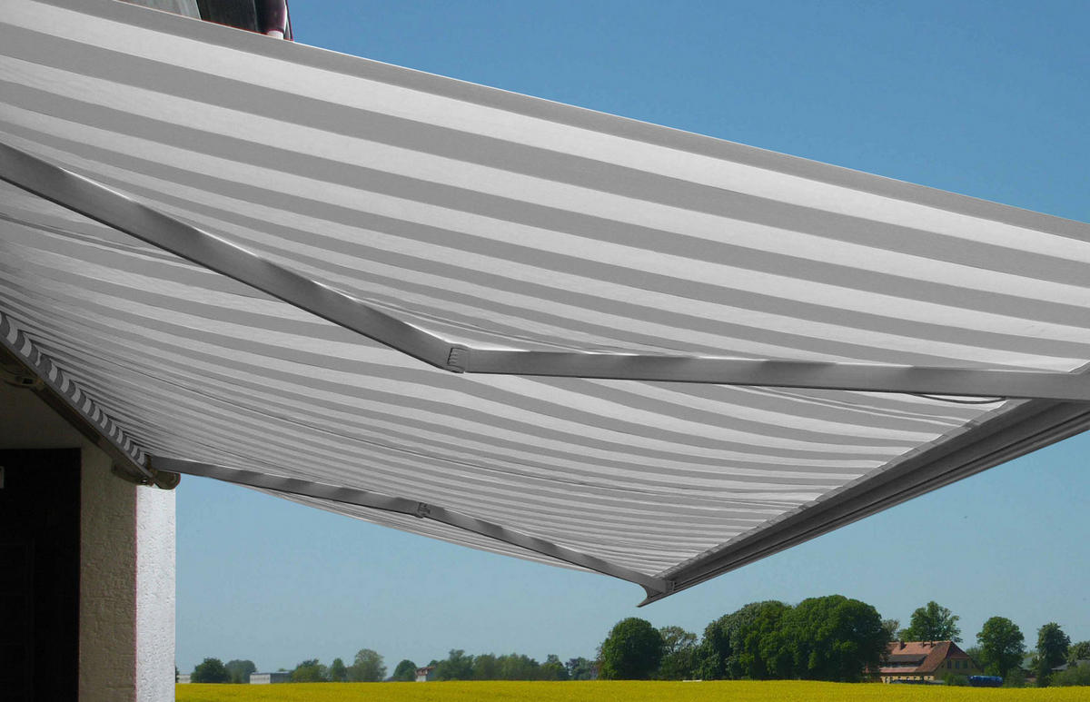 ELEKTRISCHE KASSETTENMARKISE Grau, Weiß, Grau - Weiß/Grau, Textil (400/23/300cm) - MCW