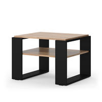 COUCHTISCH Helm Goldkraft Eiche 65.6 x 55,8 cm mit Ablage - Honigeiche/Schwarz, Holzwerkstoff (55.8/65.6/46.2cm) - Vicco