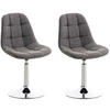 DREHSTUHL 2er Set Stoff hellgrau - Chromfarben/Hellgrau, Textil/Metall (48/84/52cm) - CLP