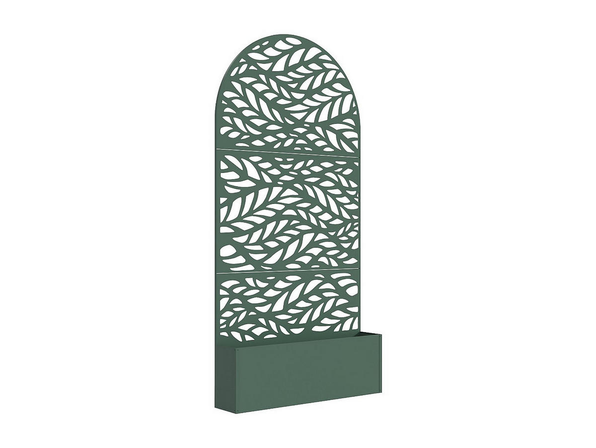 PFLANZKÜBEL mit Rankgitter - 90 cm x 33 cm - Metall - Mandelgrün CLYNEO - Grün, Metall (90/180/33cm) - Vente-Unique