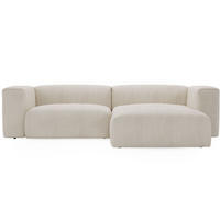 ECKSOFA Landi Creme Rechts - Creme/Schwarz, Kunststoff/Textil (240/180cm) - Graingold