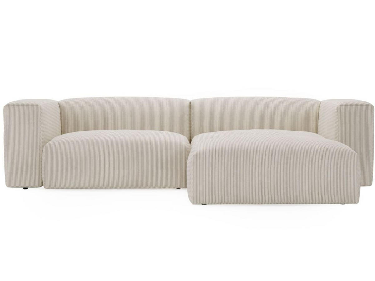 ECKSOFA Landi Creme Rechts - Creme/Schwarz, Kunststoff/Textil (240/180cm) - Graingold