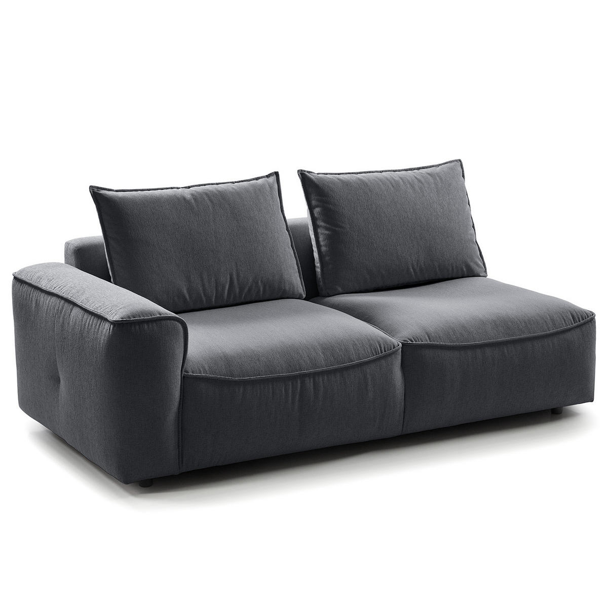 2,5-SITZER SOFA - modular - Schwarz/Grau, Kunststoff/Textil (184/82/99cm) - home24