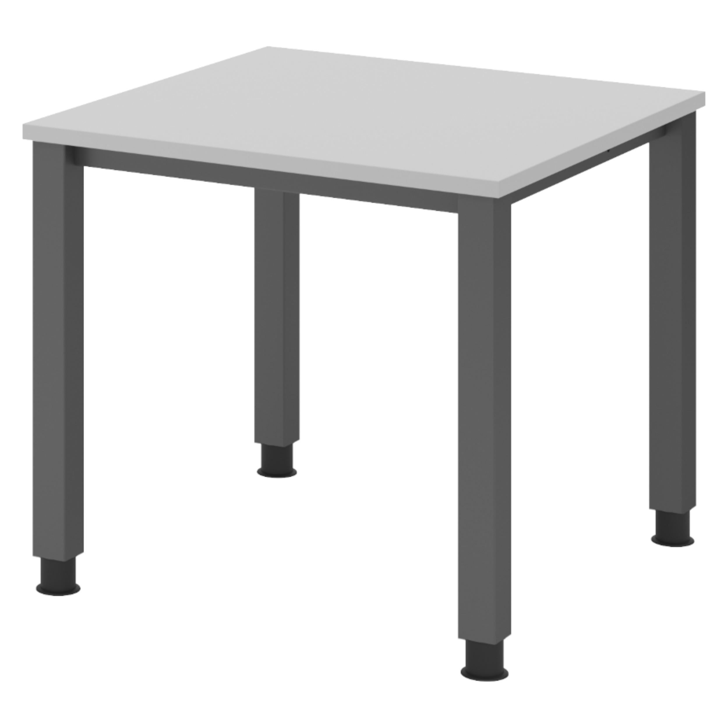 SCHREIBTISCH Serie-Q Gestell: Graphit 80/80/74 cm in Grau - Grau, Holzwerkstoff (80/80/74cm) - bümö