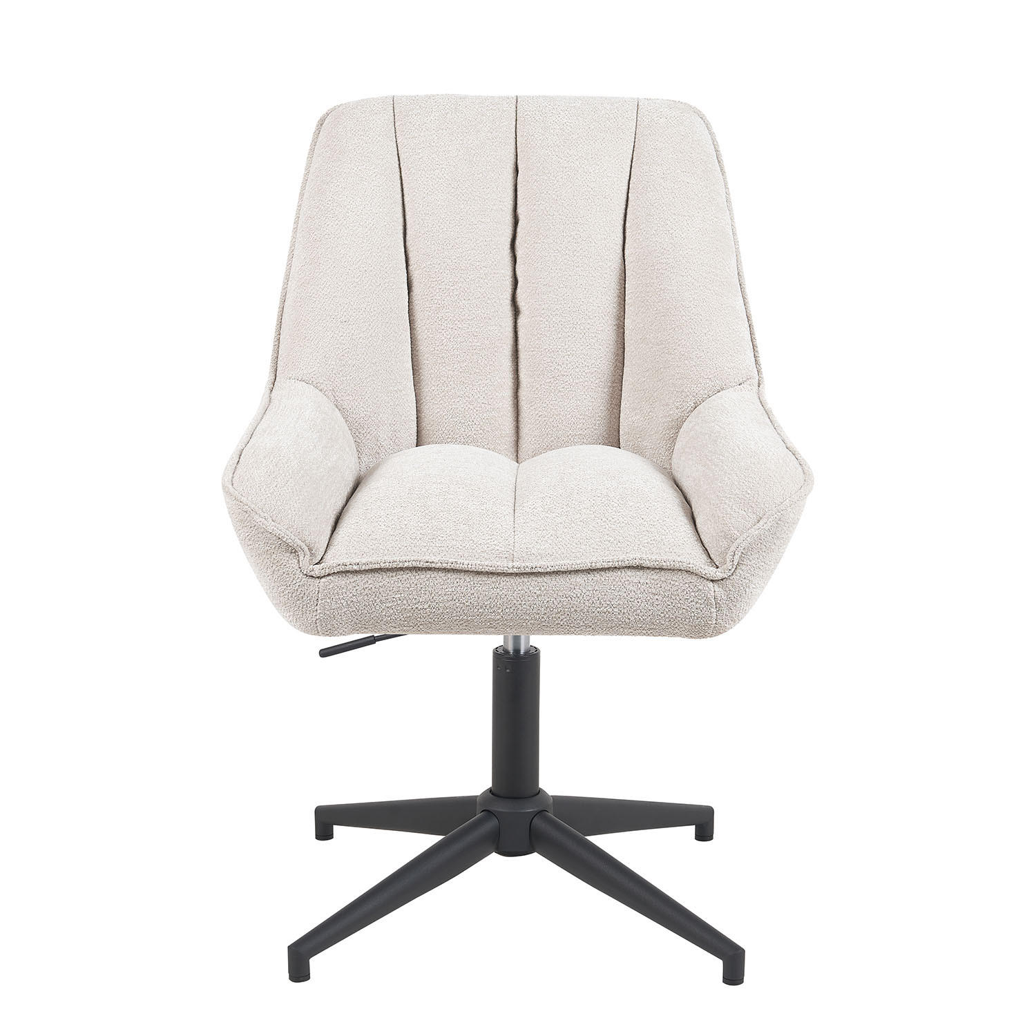 BÜROSTUHL Mika-Yara - Creme/Schwarz, Textil/Metall (60/85/68cm) - DUBI Möbel