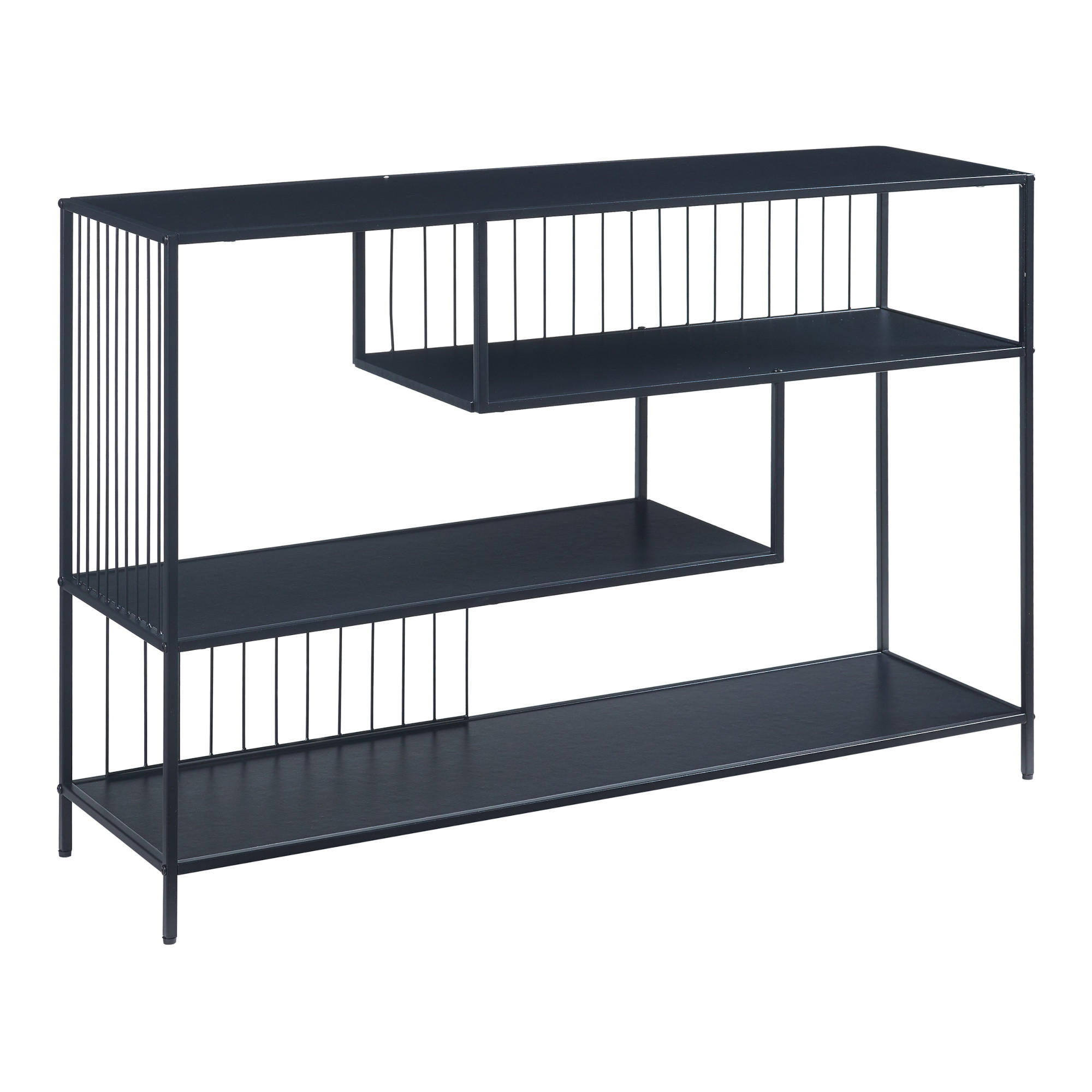 BEISTELLTISCH Oxelösund - Schwarz, Holzwerkstoff/Metall (120/33/80cm) - [en.casa]
