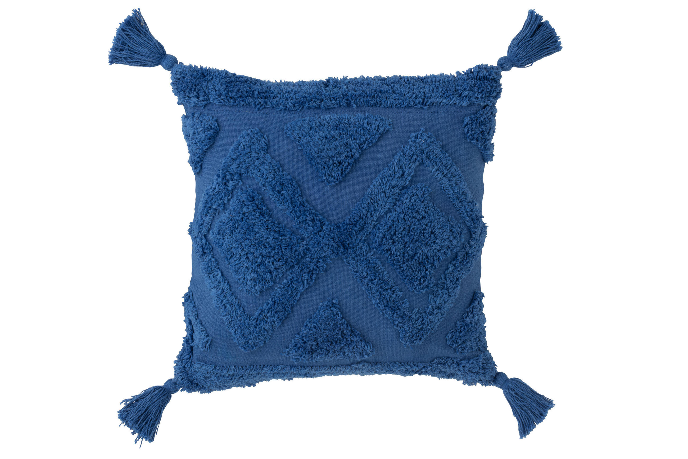 KISSEN QUASTEN Blau - Blau, Textil (45/45cm) - J-Line