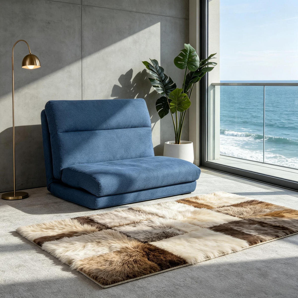 SCHLAFSESSEL DE-33491 5-fach verstellbar mit Bettfunktion Dunkelblau - Blau, Metall (70/56/72cm) - ComfortXL